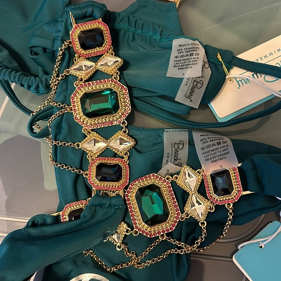 NWT Beach Bunny, Jasmine bikini set in teal RARE!! - Picture 3 of 4